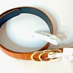 A New Day Women's Cognac & Gold Triple Plaque Belt Size Small NEW! Photo 0