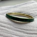 Malachite Brass‎ Bangle Green Vintage Gold Bracelet Photo 4