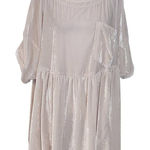 We The Free  Cream Velour Tunic Size Large Oversized Velvet Tunic Photo 0