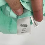 NEW YORK & COMPANY Stretch Mint Green Ruched Button Down Shirt Size S Photo 3