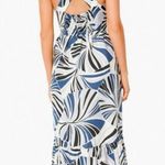 Tuckernuck Tuckernut Blue & White Linen Blend Palm Alston Midi Dress Sleeveless Size Small Photo 3