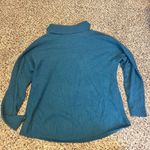 Eileen Fisher Teal Mock Neck Sweater Minimalist Casual Knit Top M/M Photo 4
