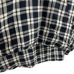 Madewell  Arion Plaid Wrap Front Long Sleeve Blouse in Black/White Size M Photo 7