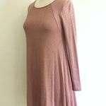 Long Sleeves Laced Strap Open Back Knit Dress Pink Size XS Photo 1