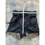 EXPRESS Super High Rise Dark Wash Belted Shortie Cuffed Denim Shorts Size 2 Photo 5