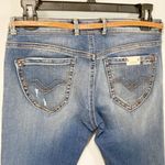 Replay women's size 28 belted tapered slit leg "KIMDON" Kim Kardashian jeans Blue Photo 3