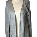 Calypso St. Barth Sweater Women Medium Gray Cotton Blend Lightweight Cardigan Photo 0