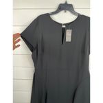 Ralph Lauren Lauren  Black Short Sleeve Metal Plaque Keyhole Crew Neck Dress 16 Photo 3