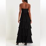 LULUS NWT Seriously Sensational Black Strapless Tiered Maxi Dress M Size M Photo 3