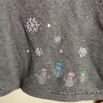 Vintage Christina Rotelli Christmas‎ Cardigan Sweater Gray Size M Photo 3