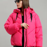 Guess Women's Pink Puffer Size S Hooded Winter Puffer Jacket Photo 0