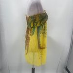 Y2K Pinky Tube Tunic Top Sz S Festival Sheer Paisley Boho Yellow Smocked Beach Photo 2