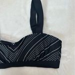 Athleta  Black White Chevron Quick Dri Bikini Top Women's Size 32 B/C Photo 2