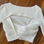 Urban Outfitters UO Elegant Reversible White Ribbed Sweater Crop Top Photo 1