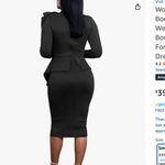 NWT small long sleeve body con formal cocktail pencil dress Black Photo 1