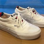 Vans White Custom Green Red Trim Stacked Sole Lace-Up Sneakers $90 VGUC Wmn 8.5 Photo 1