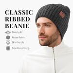  Knit Beanie Winter Hat, Thermal Thick Polar Fleece Snow Skull Cap for Men and Women Photo 4