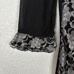 Pretty Angel Black Lace Linen Blend Long Sleeve Dress Whimsigoth Witchy Large Photo 2