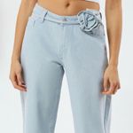 LA Hearts  Light Indigo Rose Belted Low Rise Baggy Jeans Photo 1