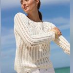 J. McLaughlin  Shellona Crocheted Sweater Size Large NWT Photo 1