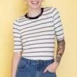 Molly green fitted striped Tee NWT Photo 0