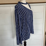BB Dakota Jack by  Vertical Stripe‎ One Shoulder Choker Blouse Photo 2