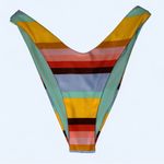 Aerie Striped Cheeky High Cut Bikini Bottom in Multicolor Size XS Photo 0