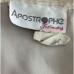 Apostrophe Vintage Intimates Satin Ivory Pink Pajama Set Embroidered Pocket FLAW Photo 3