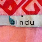 Bindu Bohemian Summer Printed Ruffle Shirt Dress Size Small Indian Cotton Pink Photo 3