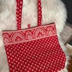 Vera Bradley  Chic Red Quilted Tote Bag Photo 0