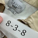 Saylor  Top Womens Small‎ Tan Remi Faux Leather 1/4 Zip Pullover Photo 6