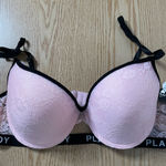 Playboy New Women’s  Pink Black Lacey Underwired Lightly Padded Bra size 38C Photo 0
