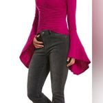 Free People  We the Free What A Babe Top fuchsia ruched Top Size Small Photo 2