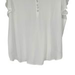 Zenobia  White Flutter Sleeve V Neck Blouse size 2X Sheer NWT Photo 3