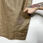 TAYLOR Linen Gold Dress Womens 12 Christmas Holiday Special Occasion New Years Photo 2