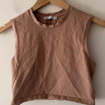 ZARA  Brown Neutral Stretchy Sleeveless Crop Top Photo 0