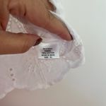 Jennifer Grace Jennifer & Grace White Eyelet Palm Tree Ruffle Mock Neck Blouse Top Size XL Photo 3