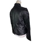 White House | Black Market NWT WHBM Leather Peplum Jacket Black Size M Photo 3