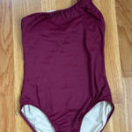 J.Crew One Shoulder Swimsuit Burgundy Tie Strap Lined Bathing‎ Suit Purple Size 6 Photo 0