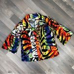 Just B Rainbow Tiger Stripe Flared 3/4 Sleeve Jacket Medium Photo 11