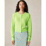 J.Crew  Featherweight 100% cashmere cardigan Bright Green Medium NWT Quiet Luxury Photo 1