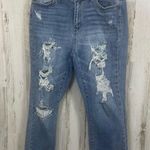 Judy Blue  Distressed Jeans Womens 9 29 Blue Boyfriend Fit Ripped Casual Trendy Photo 0