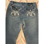 One 5 One  Jeans 14 Women’s Embellished Flap Pocket Rhinestone Bootcut Mid Wash Photo 6