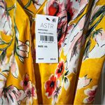 ASTR The Label Yellow Floral Midi Dress NWT Size XS Satin Wrap Ruffle Tie Straps Photo 9