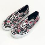 Vans Black Floral Lace Up Canvas Low Top Sneakers Shoes Size 8.5 Photo 8