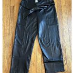 Joie Women’s  Faux Leather Crop Pants-Black-Size L Photo 1