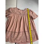 My Danielle Womens Top Small Pink Short Sleeve Eyelet Boho Blouse Photo 4
