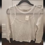 We The Free NWT  People Mesh Accent Thermal Long Sleeve Shirt Size Small Photo 1
