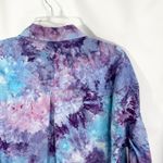 Old Navy  Large Top Handmade Tie Dye Shirt Button Up Long Sleeve‎ Purple Blue 904 Photo 8