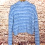 Candie's  | Blue Stripe Fuzzy Eyelash Sweater Photo 4